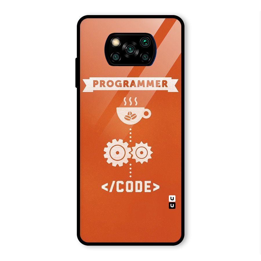 Programmer Coffee Code Glass Back Case for Poco X3 Pro