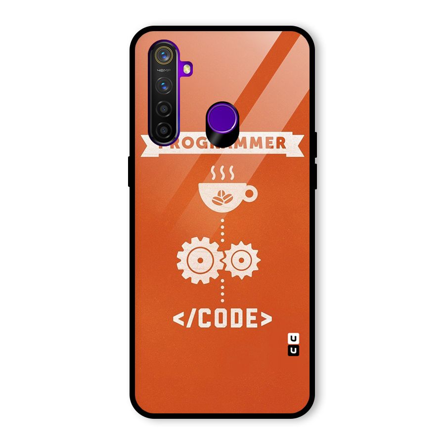 Programmer Coffee Code Glass Back Case for Realme 5 Pro