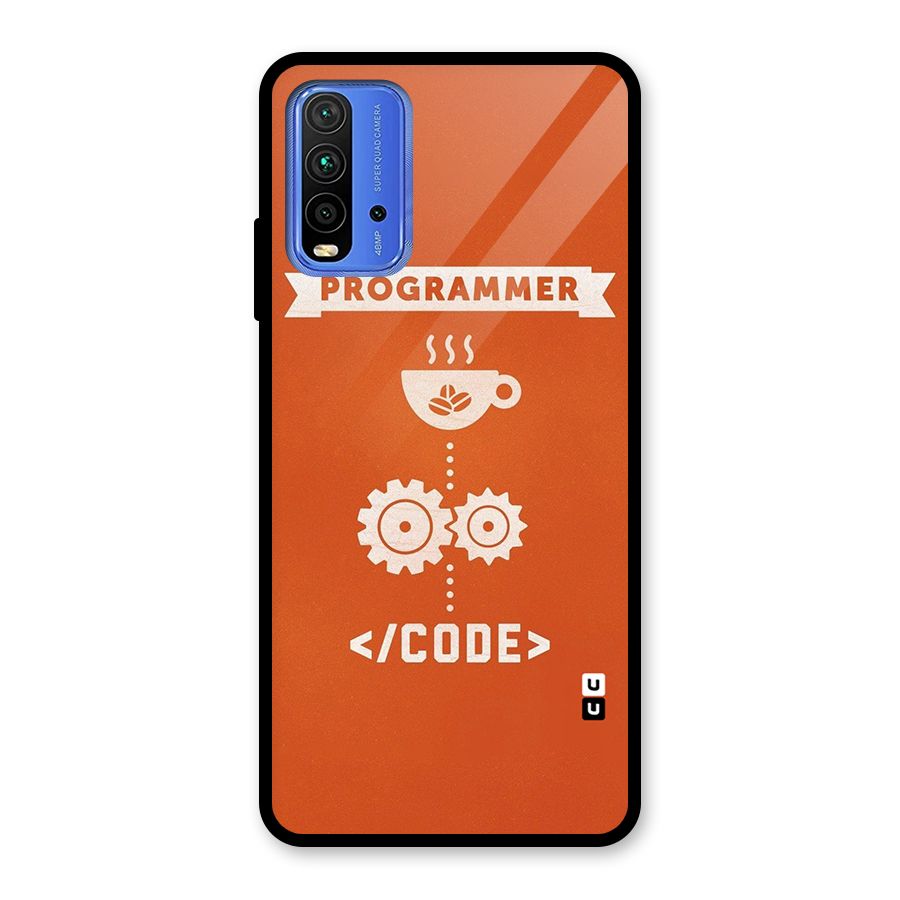 Programmer Coffee Code Glass Back Case for Redmi 9 Power