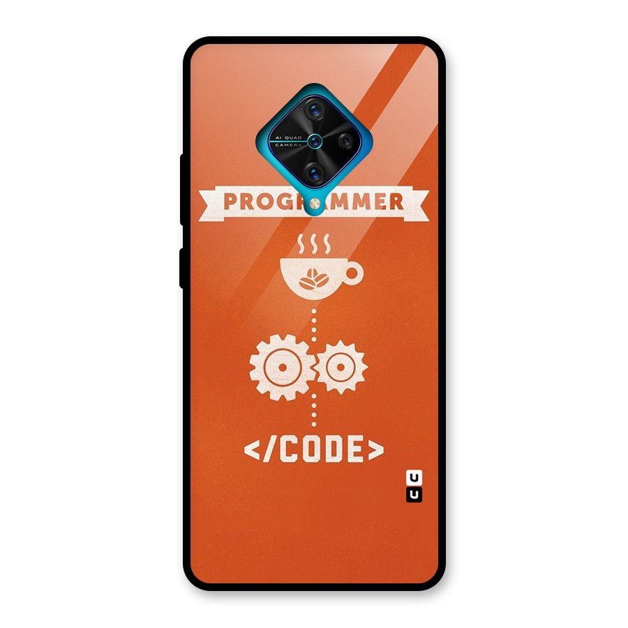Programmer Coffee Code Glass Back Case for Vivo S1 Pro