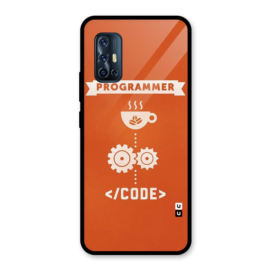 Programmer Coffee Code Glass Back Case for Vivo V17