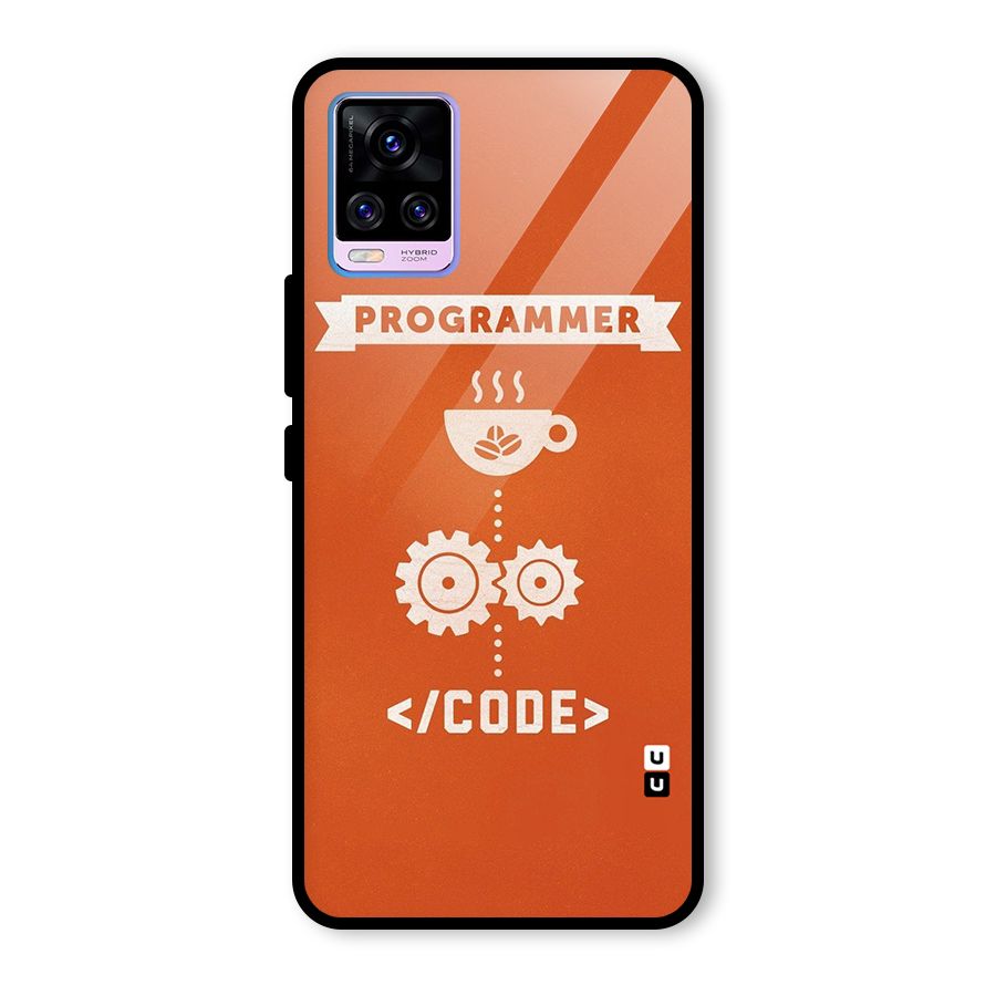 Programmer Coffee Code Glass Back Case for Vivo V20 Pro