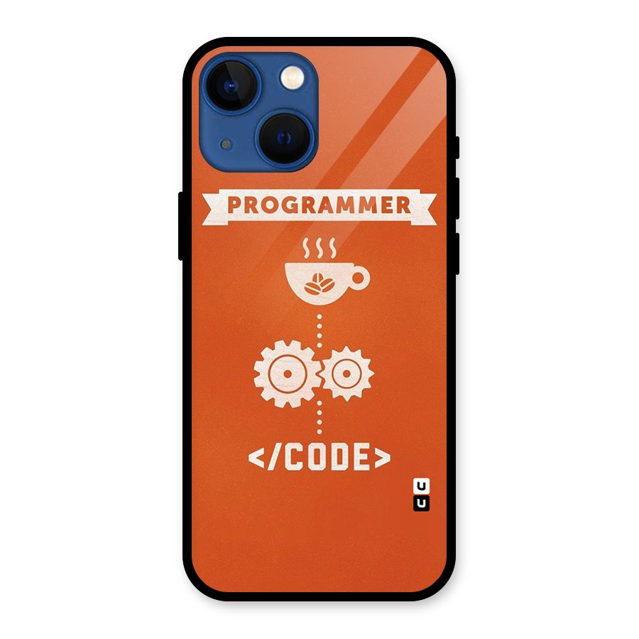 Programmer Coffee Code Glass Back Case for iPhone 13 Mini