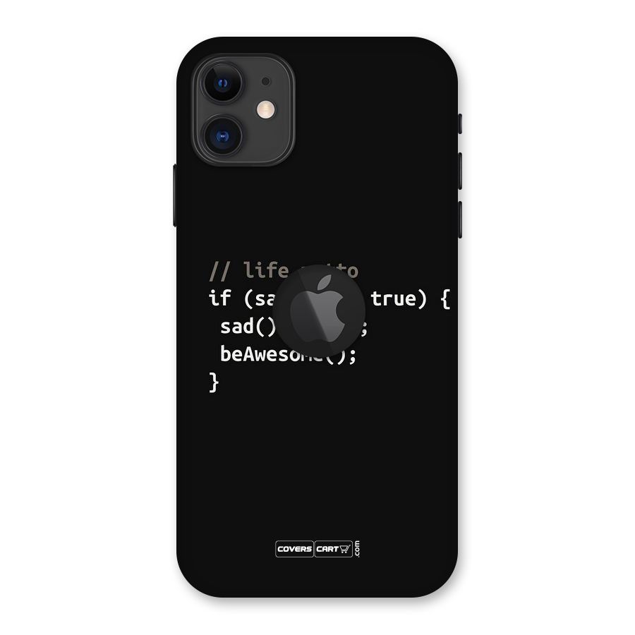 Programmers Life Back Case for iPhone 11 Logo Cut