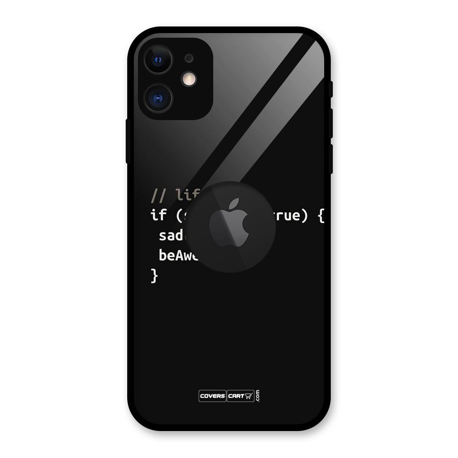 Programmers Life Glass Back Case for iPhone 11 Logo Cut