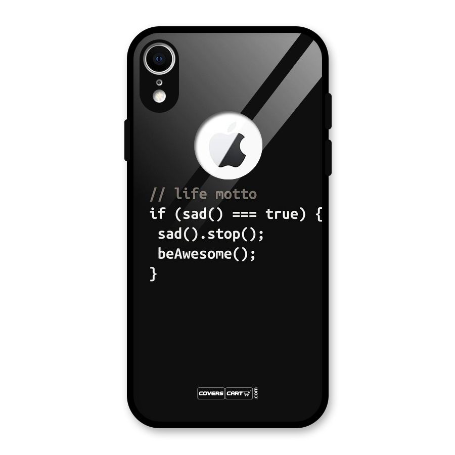 Programmers Life Glass Back Case for iPhone XR Logo Cut