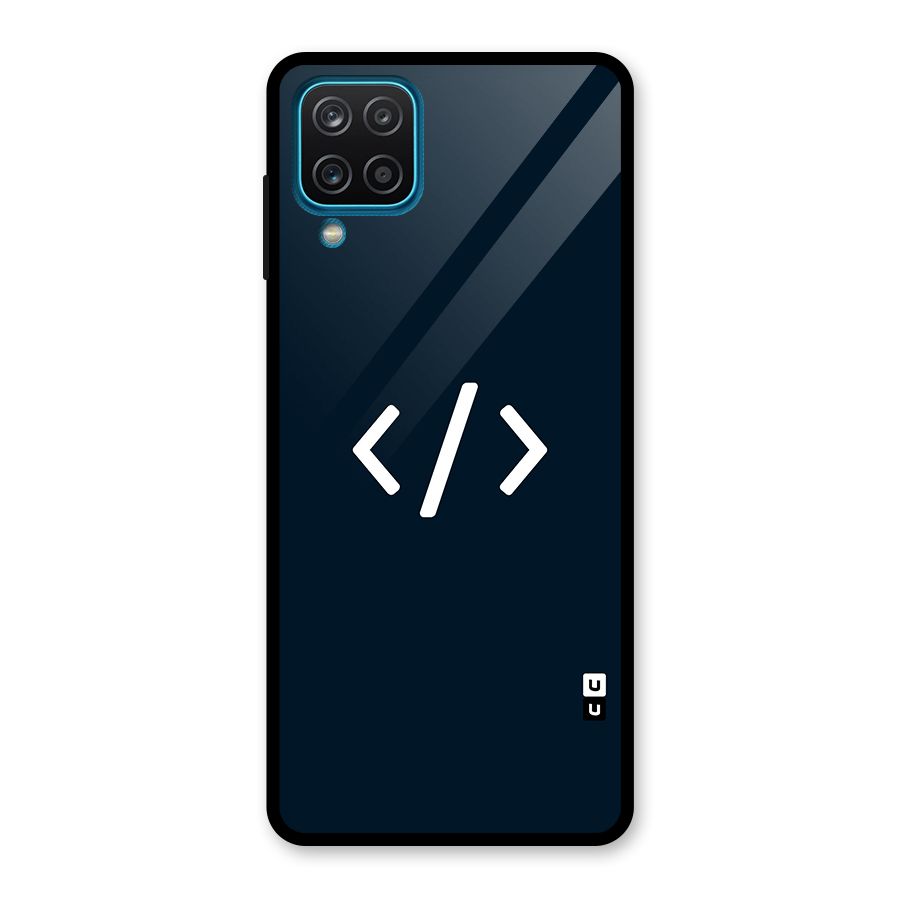 Programmers Style Symbol Glass Back Case for Galaxy A12