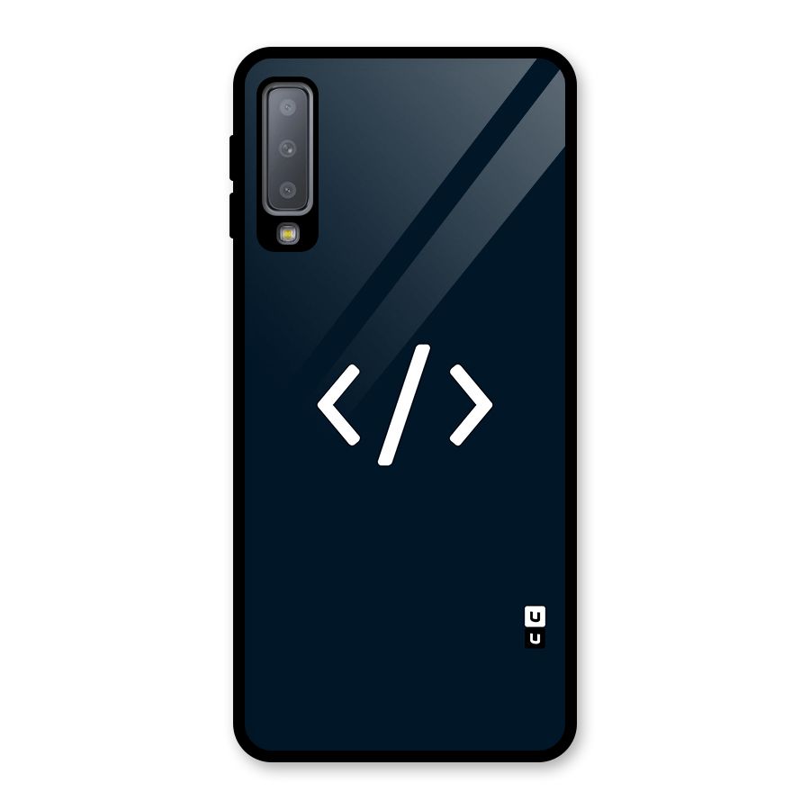 Programmers Style Symbol Glass Back Case for Galaxy A7 (2018)