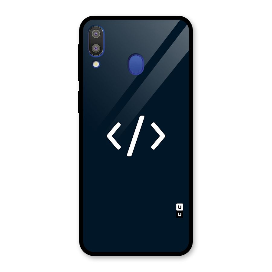 Programmers Style Symbol Glass Back Case for Galaxy M20