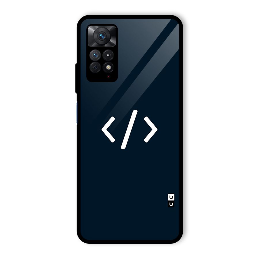 Programmers Style Symbol Glass Back Case for Redmi Note 11 Pro