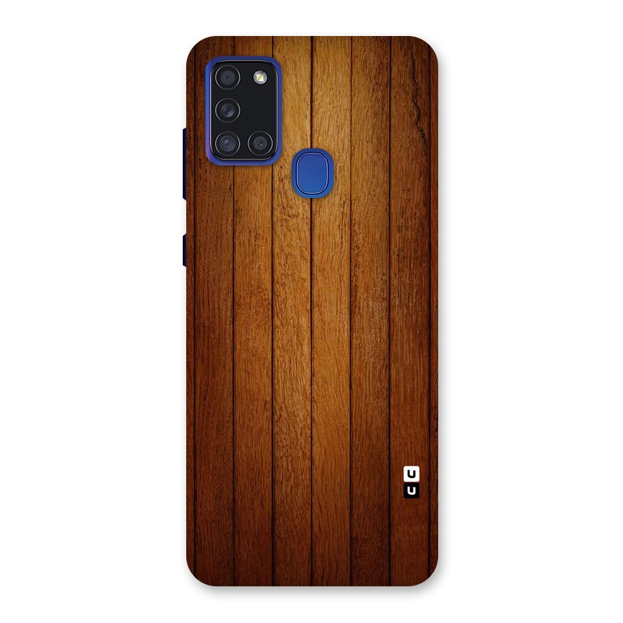 Proper Brown Wood Back Case for Galaxy A21s