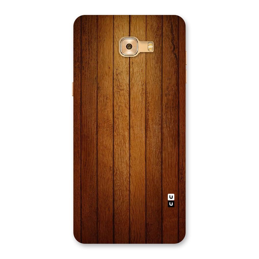 Proper Brown Wood Back Case for Galaxy C9 Pro
