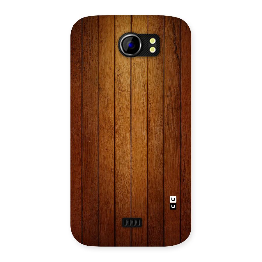 Proper Brown Wood Back Case for Micromax Canvas 2 A110