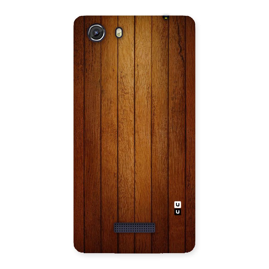 Proper Brown Wood Back Case for Micromax Unite 3
