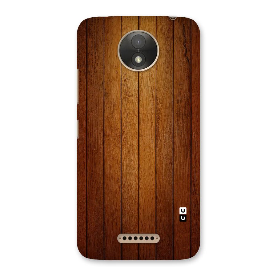 Proper Brown Wood Back Case for Moto C Plus