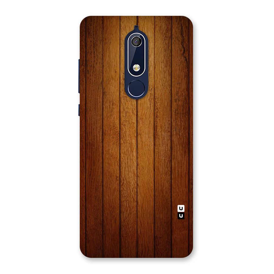 Proper Brown Wood Back Case for Nokia 5.1