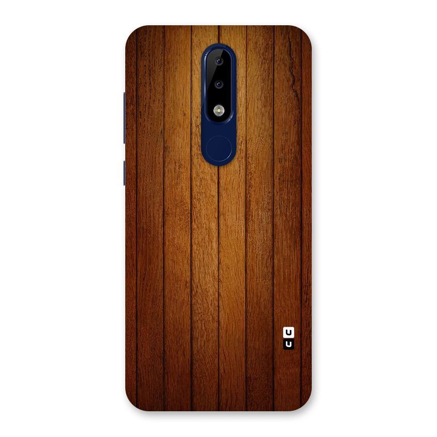 Proper Brown Wood Back Case for Nokia 5.1 Plus