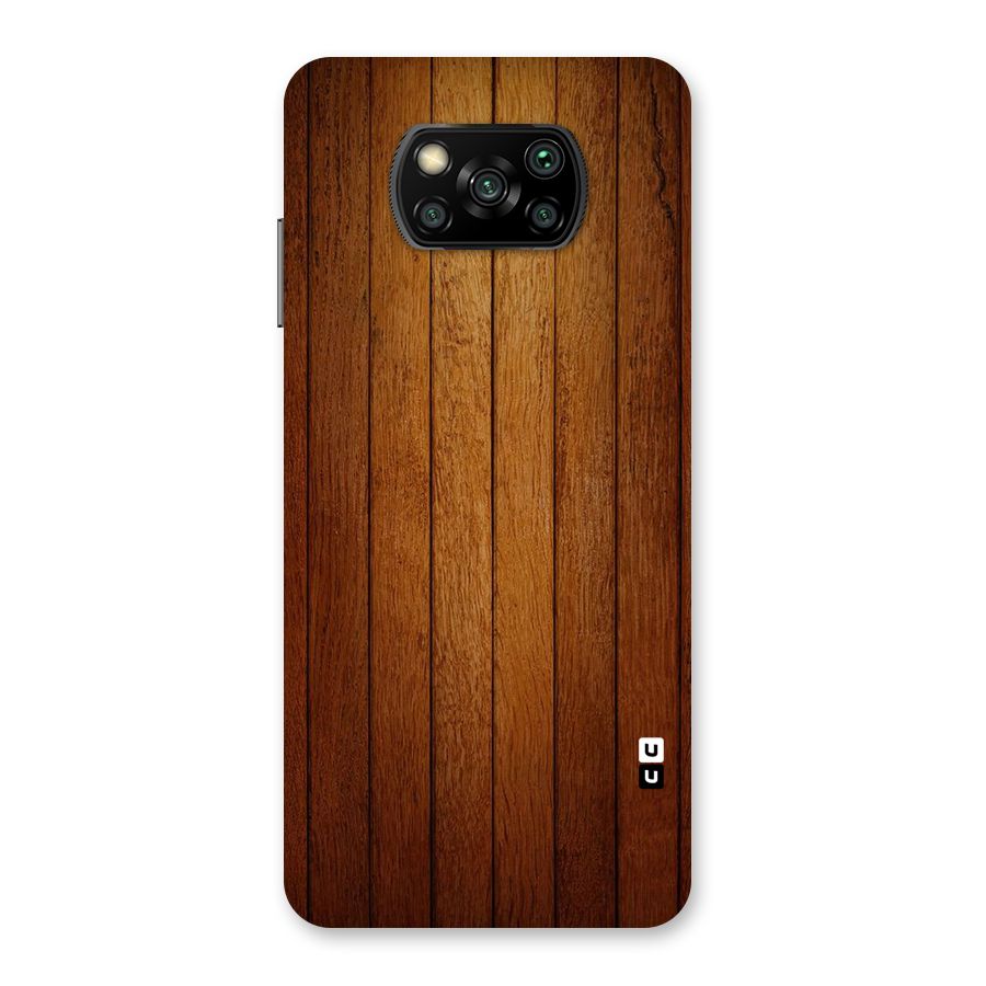 Proper Brown Wood Back Case for Poco X3
