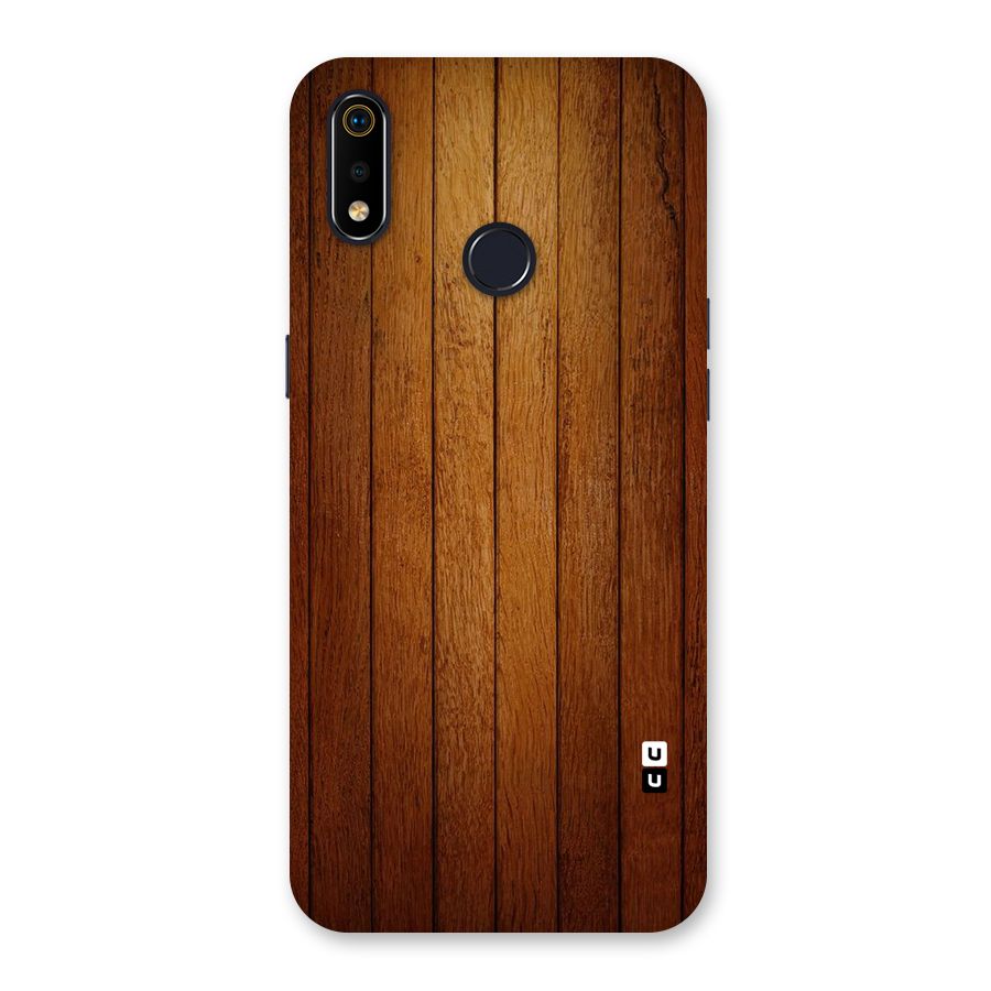 Proper Brown Wood Back Case for Realme 3i