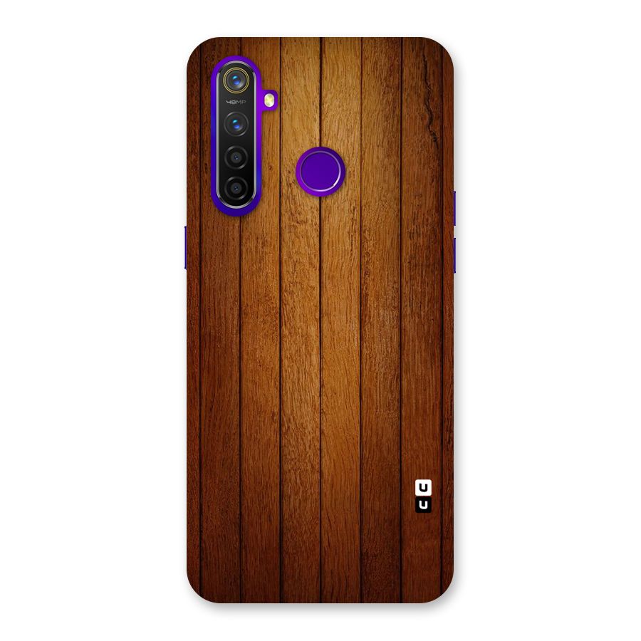Proper Brown Wood Back Case for Realme 5 Pro