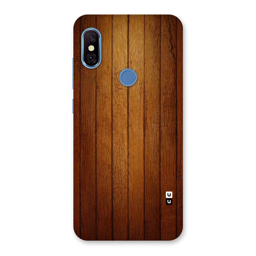 Proper Brown Wood Back Case for Redmi Note 6 Pro
