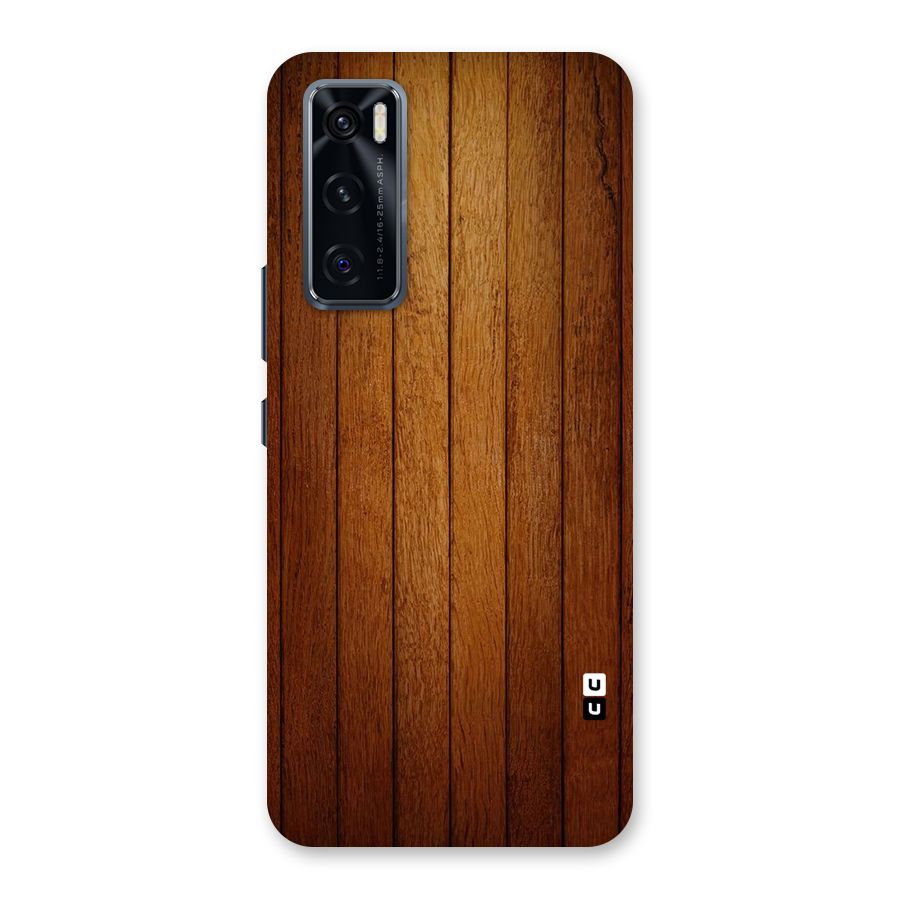 Proper Brown Wood Back Case for Vivo V20 SE