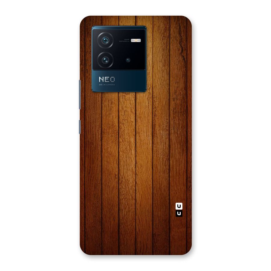 Proper Brown Wood Back Case for Vivo iQOO Neo 6 5G