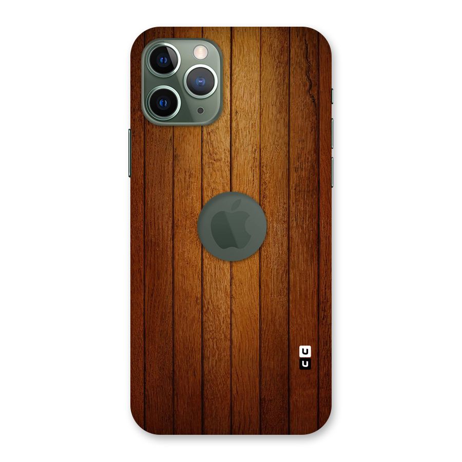 Proper Brown Wood Back Case for iPhone 11 Pro Logo  Cut