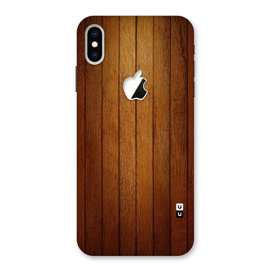 Proper Brown Wood Back Case for iPhone XS Max Apple Cut