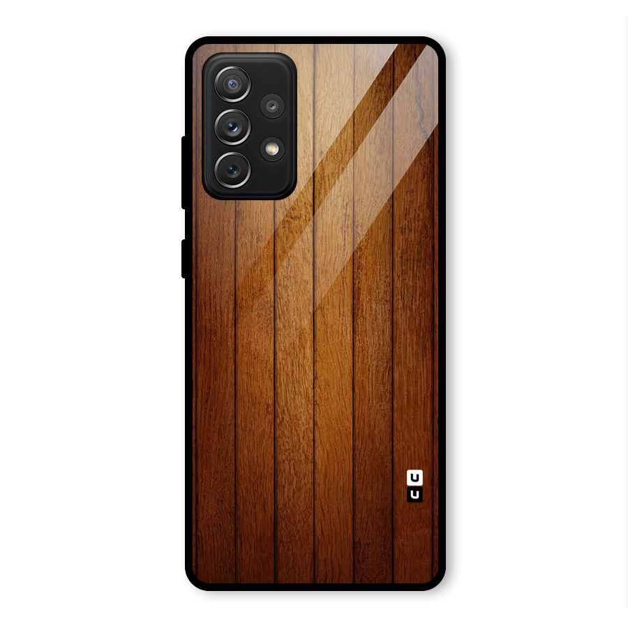 Proper Brown Wood Glass Back Case for Galaxy A72