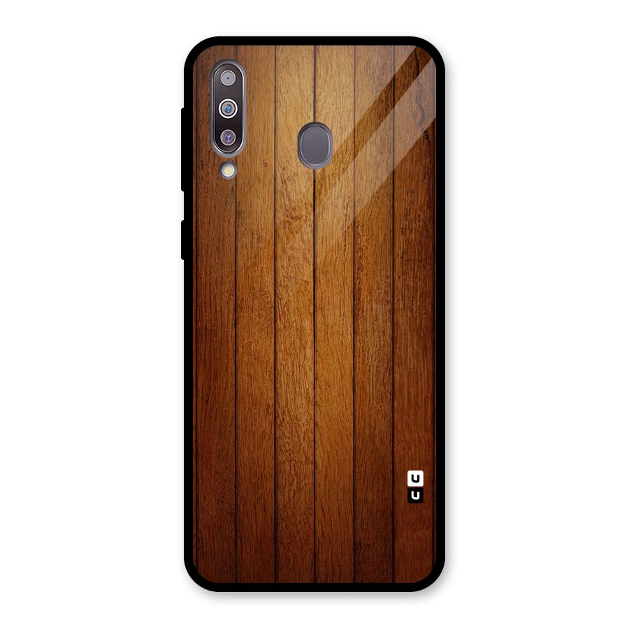 Proper Brown Wood Glass Back Case for Galaxy M30