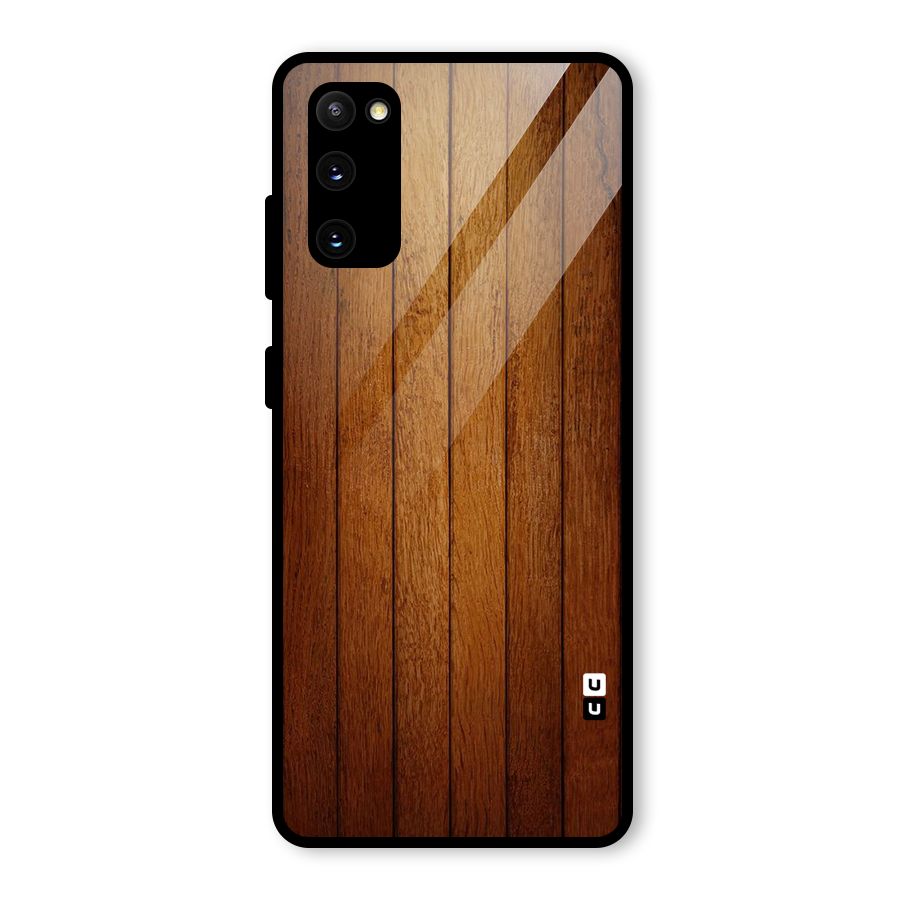 Proper Brown Wood Glass Back Case for Galaxy S20 FE