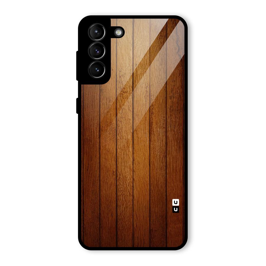 Proper Brown Wood Glass Back Case for Galaxy S21 Plus