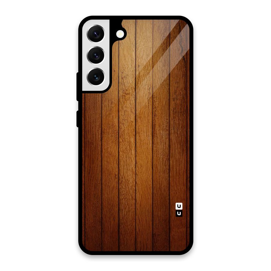 Proper Brown Wood Glass Back Case for Galaxy S22 Plus 5G