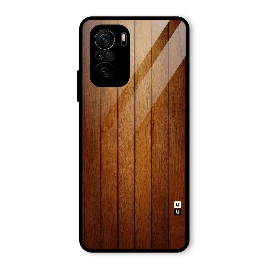 Proper Brown Wood Glass Back Case for Mi 11x