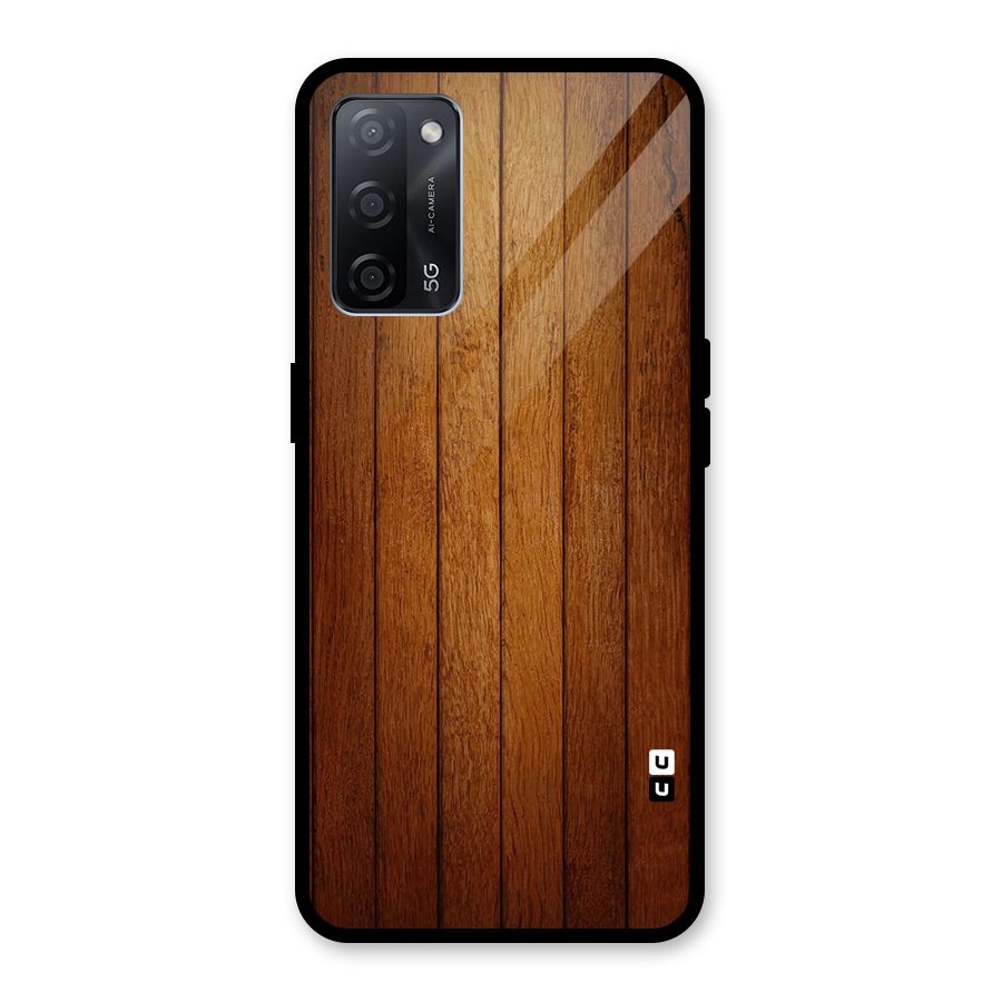 Proper Brown Wood Glass Back Case for Oppo A53s 5G