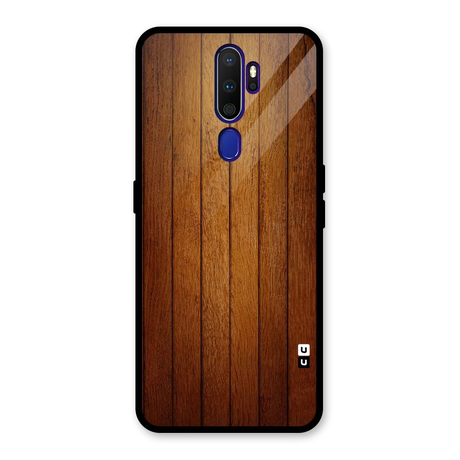 Proper Brown Wood Glass Back Case for Oppo A9 (2020)