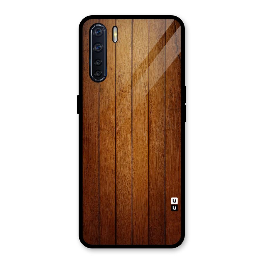 Proper Brown Wood Glass Back Case for Oppo F15