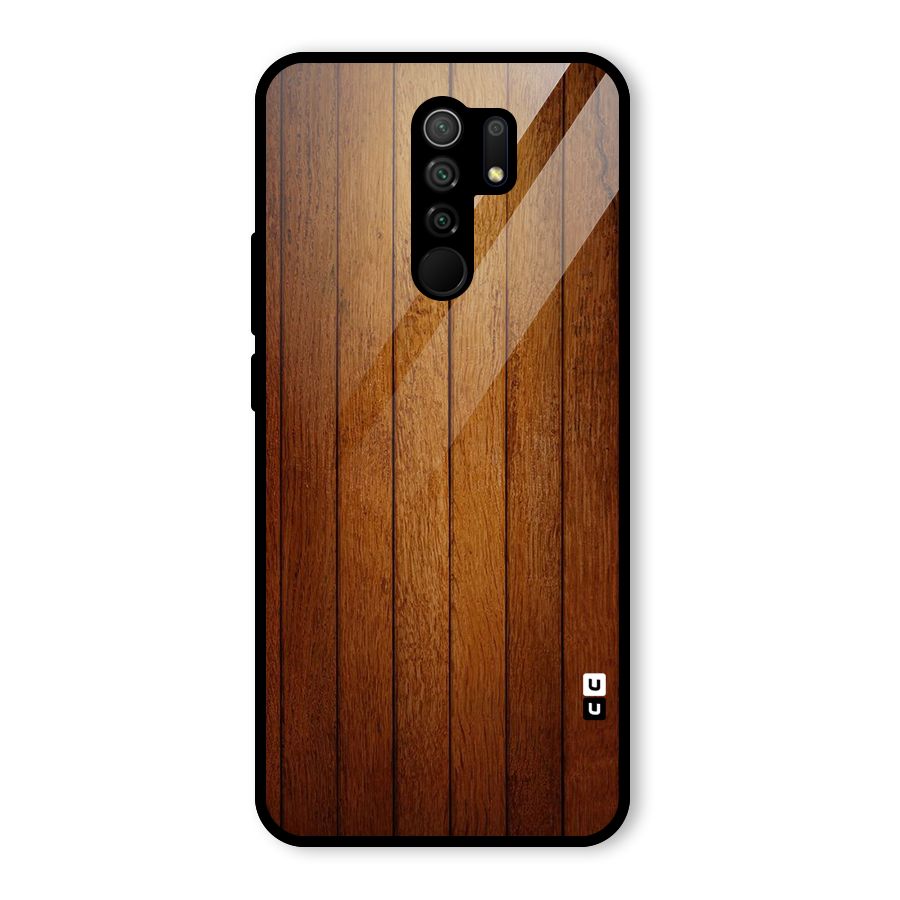 Proper Brown Wood Glass Back Case for Poco M2