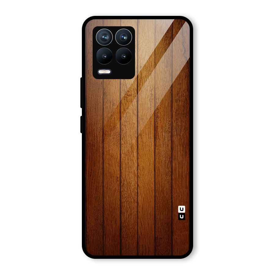 Proper Brown Wood Glass Back Case for Realme 8 Pro