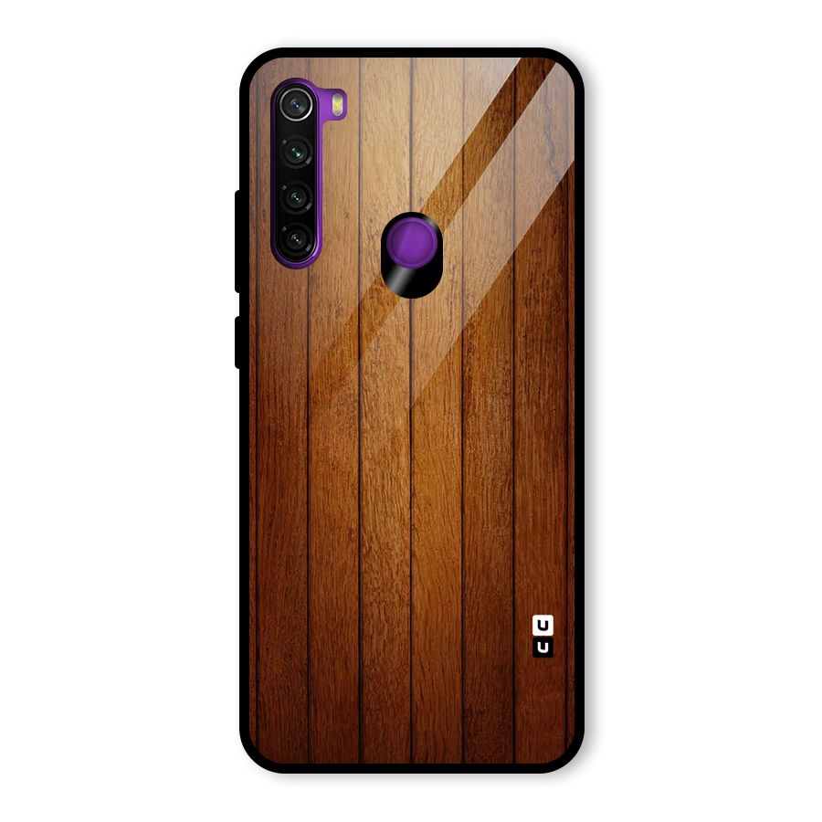 Proper Brown Wood Glass Back Case for Redmi Note 8