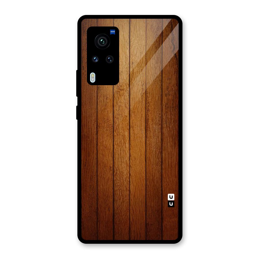 Proper Brown Wood Glass Back Case for Vivo X60 Pro
