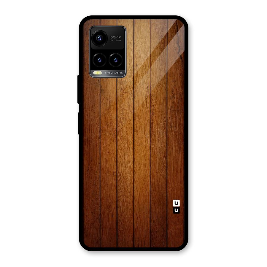Proper Brown Wood Glass Back Case for Vivo Y21T