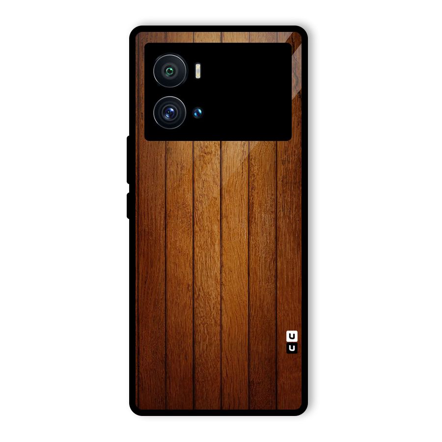 Proper Brown Wood Glass Back Case for Vivo iQOO 9 Pro
