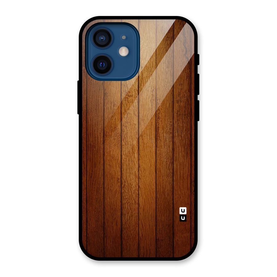 Proper Brown Wood Glass Back Case for iPhone 12 Mini