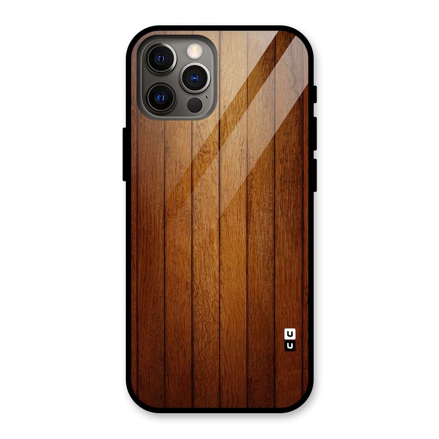 Proper Brown Wood Glass Back Case for iPhone 12 Pro