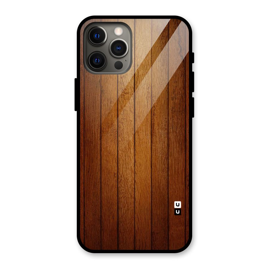 Proper Brown Wood Glass Back Case for iPhone 12 Pro Max