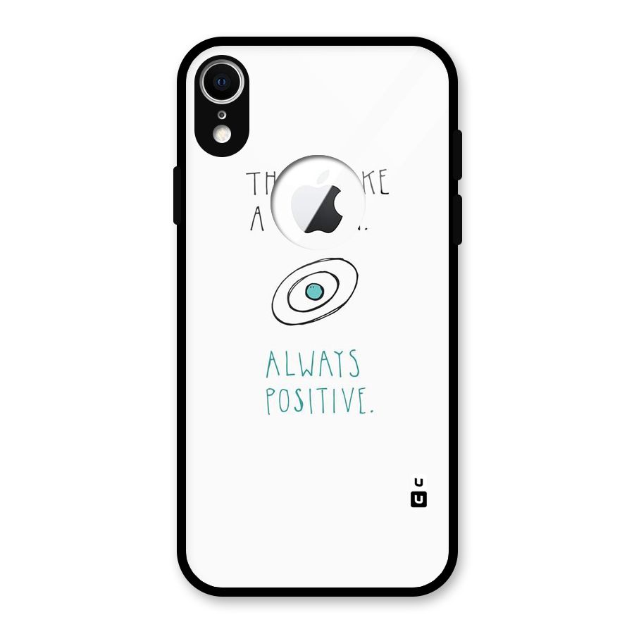 Proton Positive Glass Back Case for iPhone XR Logo Cut