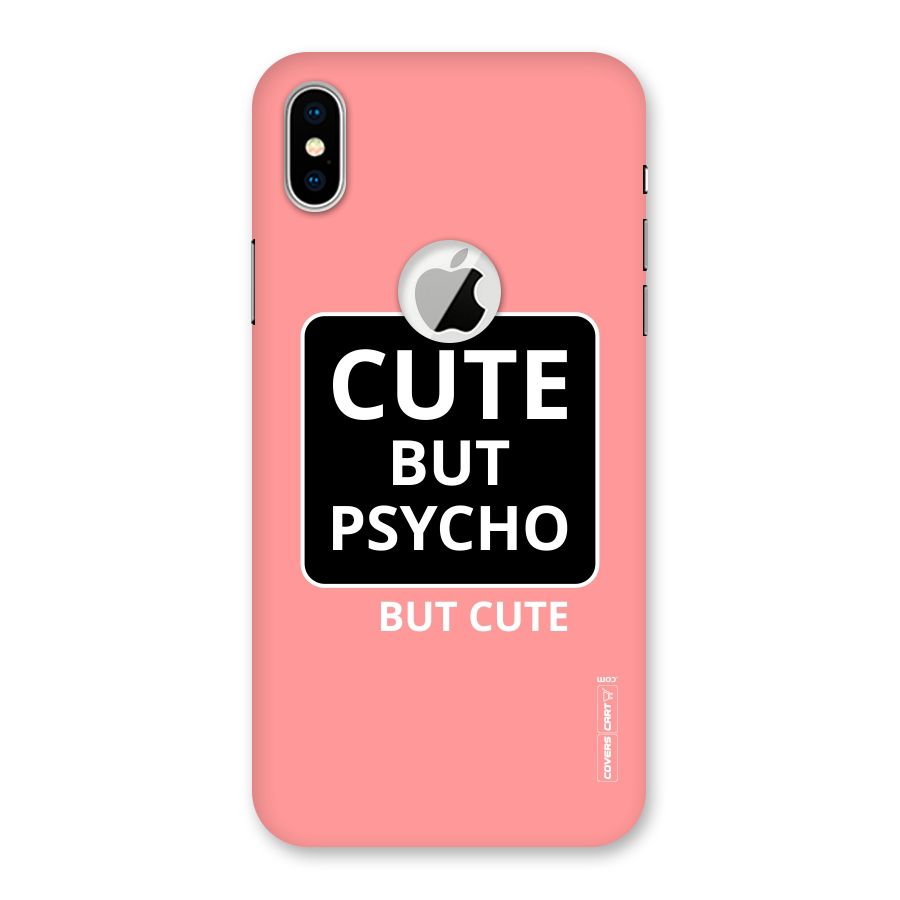 Psycho But Cute Back Case for iPhone XS Logo Cut