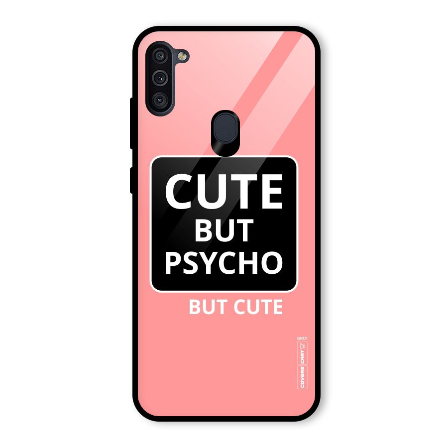 Psycho But Cute Glass Back Case for Galaxy M11